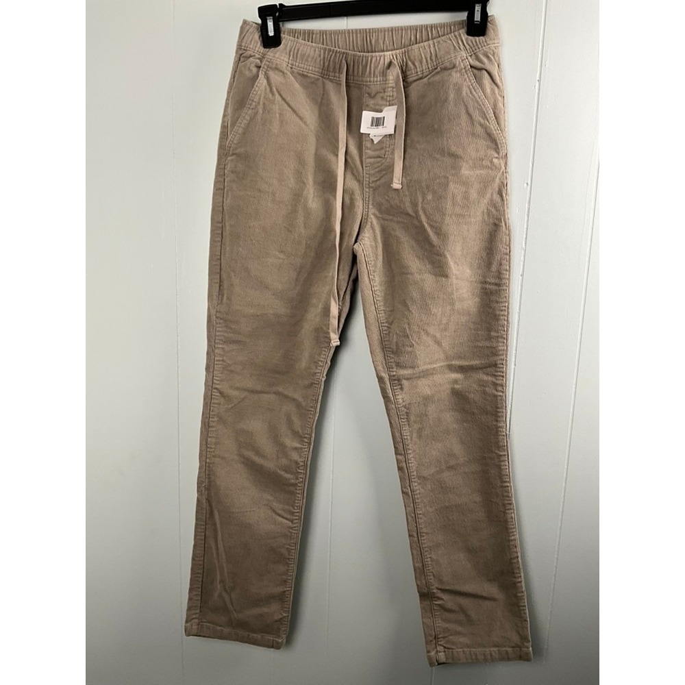 Katin Mens Size Medium Local Pant Corduroy Elastic Waist Drawstring Tan Khaki